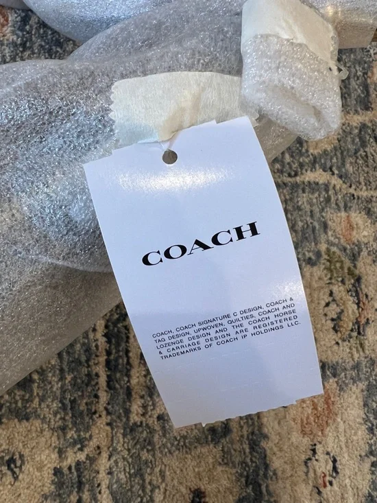 Coach Brown Signature Canvas Shoulder Bag with Gold Chain - Picture 10 of 14